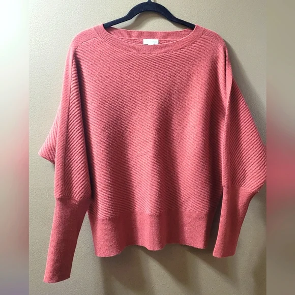 EUC Garnet Hill Angled Rib Cashmere Sweater Size Medium - Picture 2 of 9